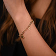 18K Gold Bracelet with Sun and Elephant Charms Design