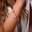 18K Gold Bracelet Elegant Dangling Charms