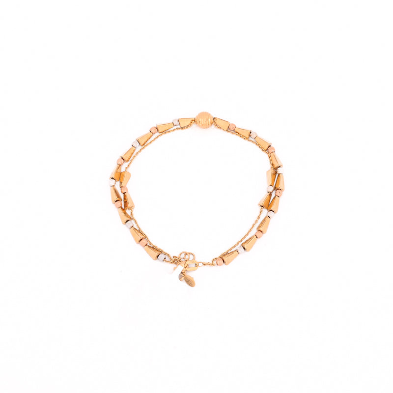 18K Chain Bracelet with Double Layer Design