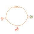 18K GoldKids Bracelet with Flower and Colorful Honeycomb Charms