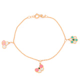 18K GoldKids Bracelet with Flower and Colorful Honeycomb Charms