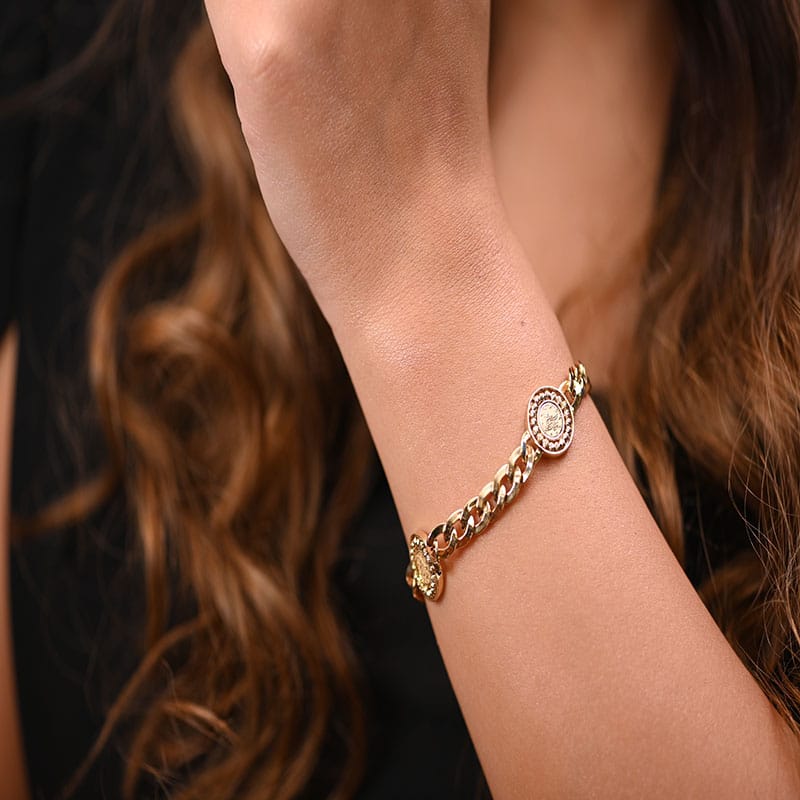 18K Gold Bracelet with Embellished Circles