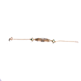 18K Gold Bracelet with Green Stone and Elegant Mid Wrist Design