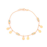 18K Gold Elegance Kingdom Bracelet with Golden Teardrop Charms