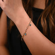 18K Gold Bracelet with Oval Links and Small Hearts