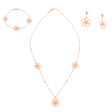 18K Gold Kids' Jewelry Set With Floral & Pink Stone