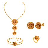 18K Gold Rabi' Al-Omr Set with Floral Pendant