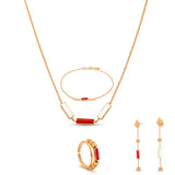 Delicate 18K Gold Rectangular Set
