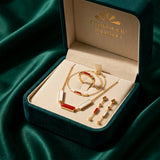 Delicate 18K Gold Rectangular Set
