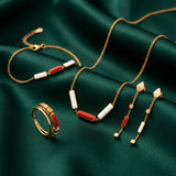 Delicate 18K Gold Rectangular Set