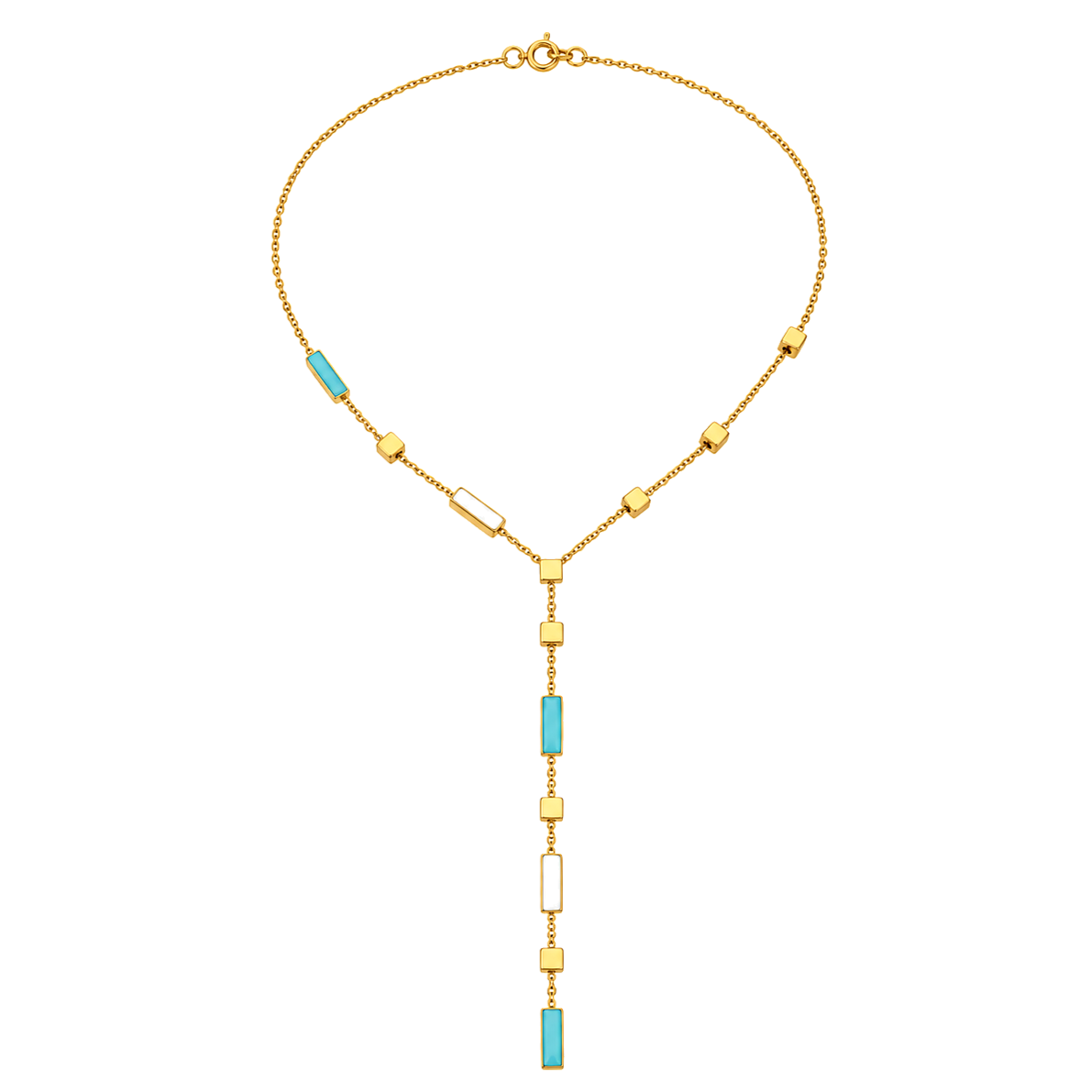 18K Gold Set with A Rectangular Colored Stone