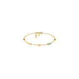 18K Gold Set with A Rectangular Colored Stone