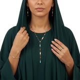 18K Gold Set with A Rectangular Colored Stone