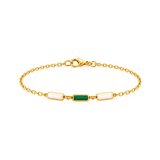 18K Gold Set with Delicate Colorful Rectangle Design