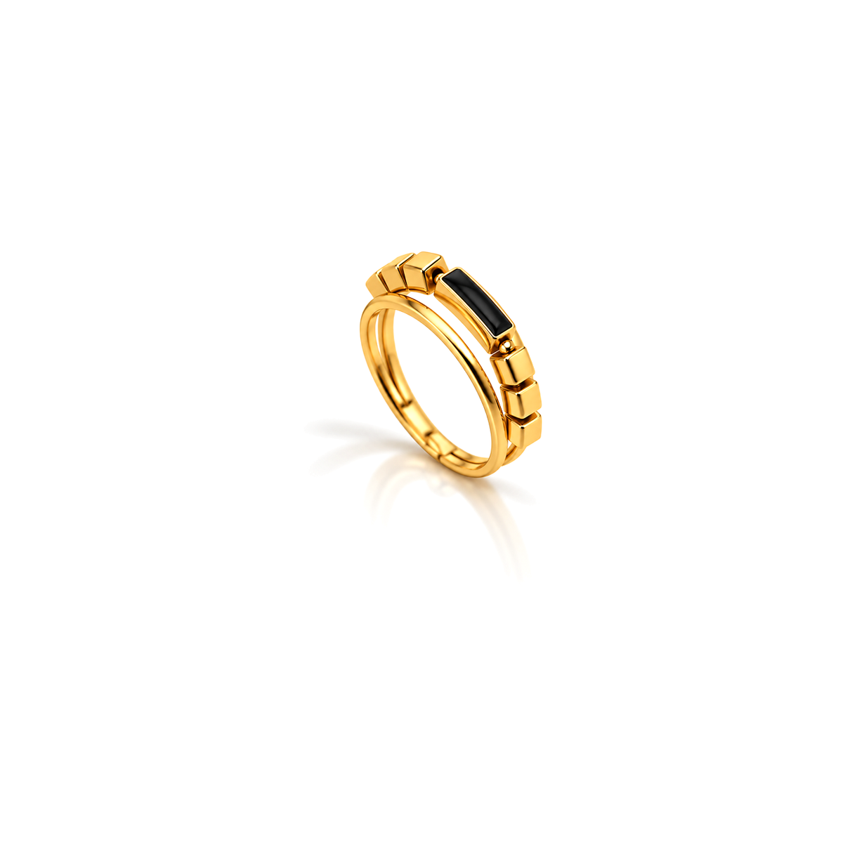 18K Gold Set with Geometric Design
