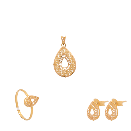 21K Gold Terles Half Set with Openwork Ornaments