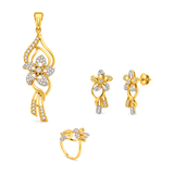 18K Gold Half Set with Spring Days Flower Design