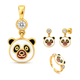 18K Gold Kids Half Set with Panda Design