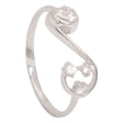 18K Gold Anello Ring with Paved Open Design