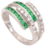 18K Gold Ring with Colorful Interlocking Design and Gemstones