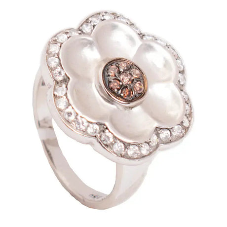 18K Gold Berlent Ring with Shining Gemstones