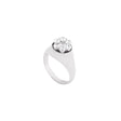 18K White Gold Ring with Shining Gemstones in Floral Design