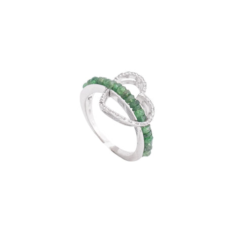 18K Gold Ring with Colorful Shining Gemstones