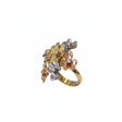 18K Gold Ring with Rose Bouquet Design and Gemstones