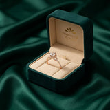18K Gold Ring with Wealthy Circular Gemstone Shining Stones Design