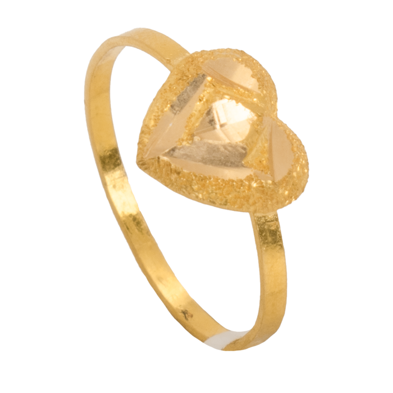 21K Gold Ring with Heart Design