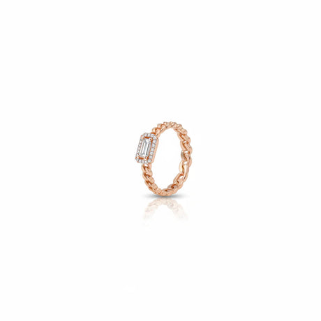 18K Gold Chain Ring with Gemstone