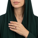 خاتم ذهب عيار 18 الصفوة بفص أحمر