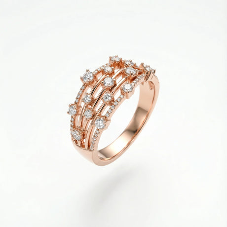 18K Gold Ring with Interlocking Small Circles Design