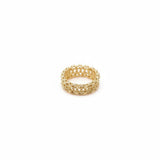 18K Gold Ring with Pearl Beads in Twisted Design