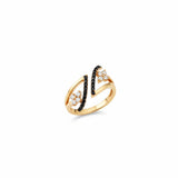 18K Gold Open Ring with Leaf Design