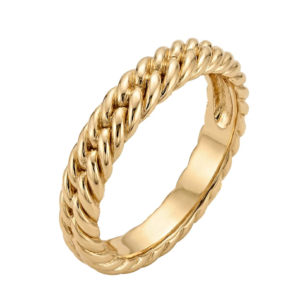 18K Gold Ring with Braided Design