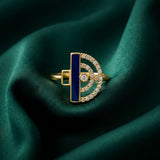 18K Gold Ring with Semi-Circular Design