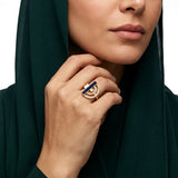 18K Gold Ring with Semi-Circular Design