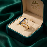 18K Gold Ring with Semi-Circular Design
