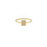 18K Gold Ring with Square Design In White