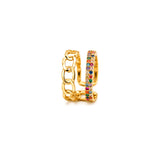 18K Gold Ring with Stones Design In Colorful