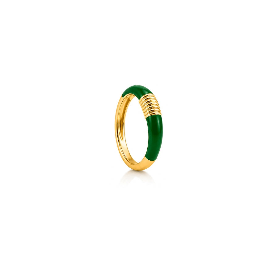 18K Gold Ring with Colorful Delicate Design