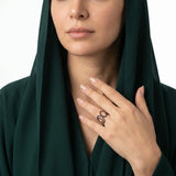 خاتم ذهب عيار 18 بتصميم أسود