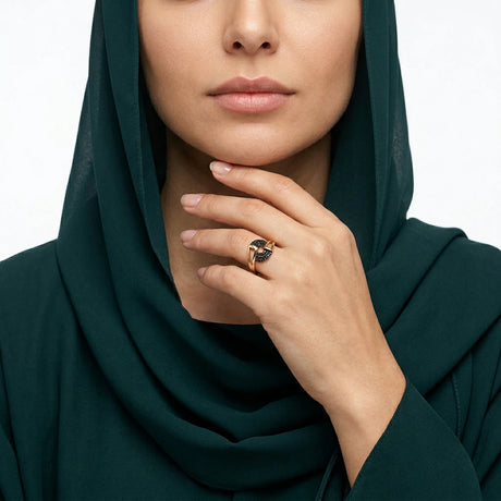 خاتم ذهب عيار 18 الحجر الأسود