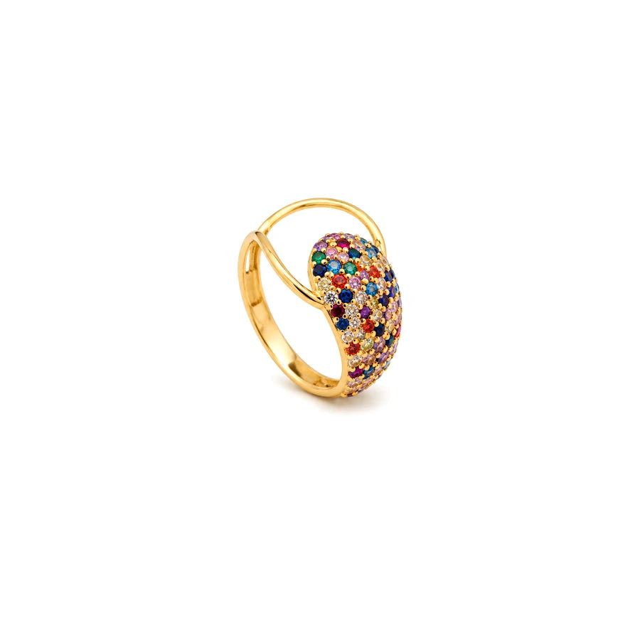 18K Gold Ring with We Miss You Design