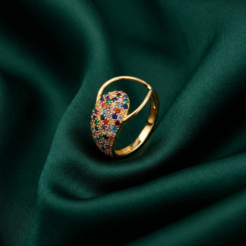 18K Gold Ring with We Miss You Design