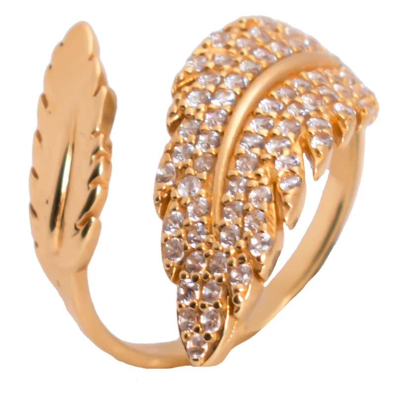 18K Gold Nature Leaves Ring