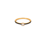 18K Gold Ring with Pristine Stone Design