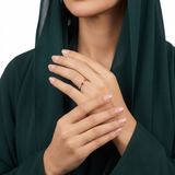 خاتم ذهب عيار 18 بتصميم كلاسيكي رفيع