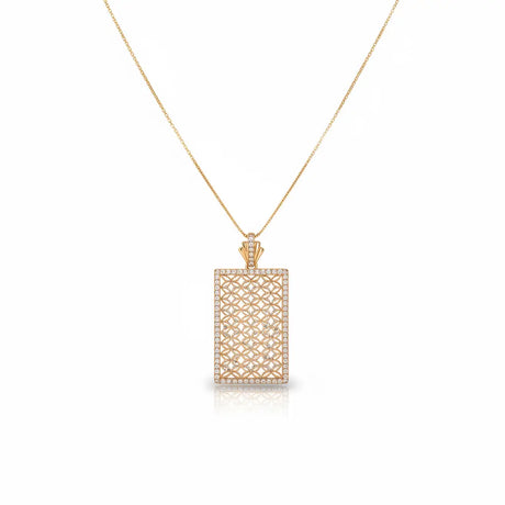 21K Gold Longodor Pendant with Paved Gemstones